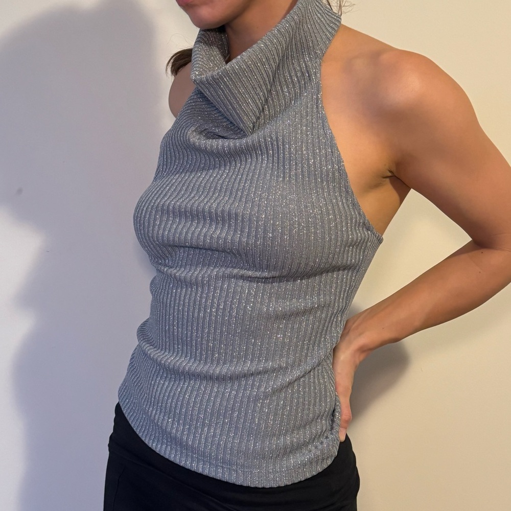NA-KD cowl neck sparkly tank